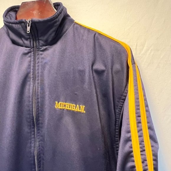 Michigan U of M track jacket Medium Vintage Steve &‎ Barrys Mens maize blue - Picture 5 of 11